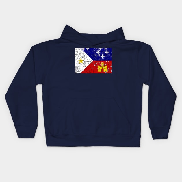 Peeling Acadiana Flag Kids Hoodie by Gsweathers